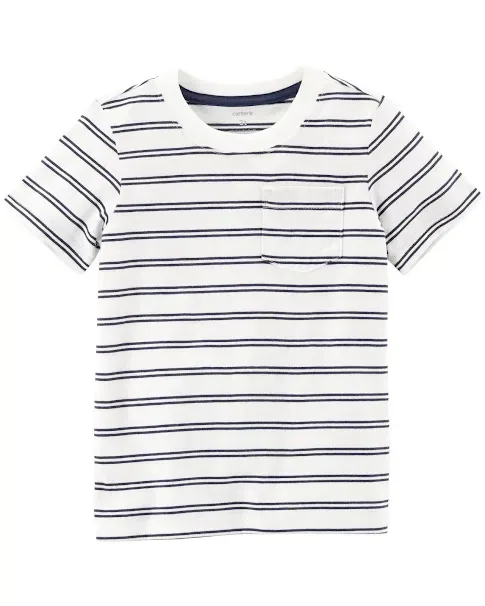 Camiseta para niño a rayas  Carter's color blanca