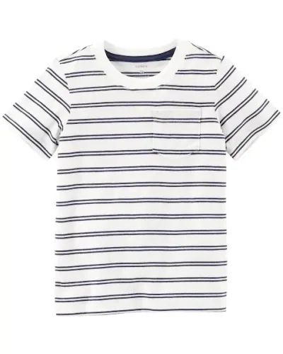 Camiseta para niño a rayas  Carter's color blanca