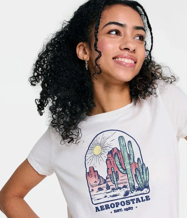 Camiseta Aereopostal para dama color blanco