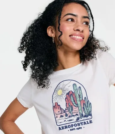Camiseta Aereopostal para dama color blanco
