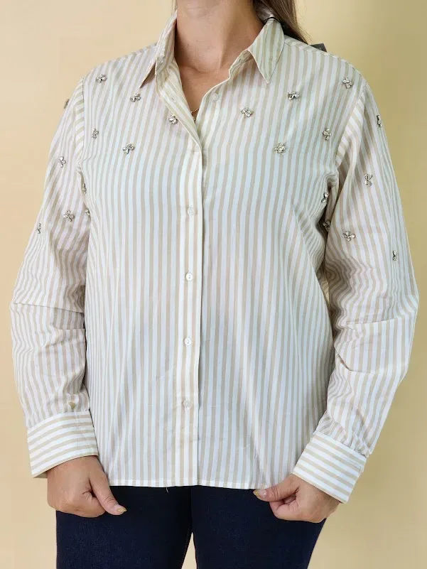 Camisa Estivaneli para dama WRFW-73029 COLOR BEIGE