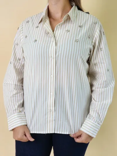 Camisa Estivaneli para dama WRFW-73029 COLOR BEIGE