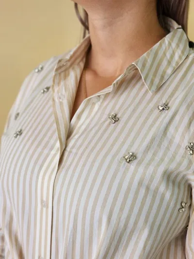 Camisa Estivaneli para dama WRFW-73029 COLOR BEIGE