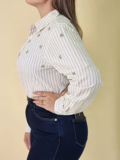 Camisa Estivaneli para dama WRFW-73029 COLOR BEIGE