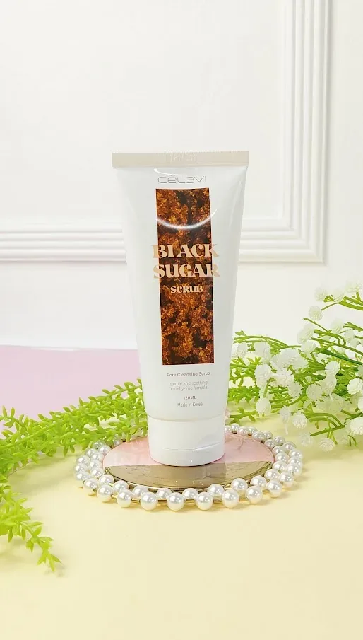 Gel exfoliante de azucar negro Celavi