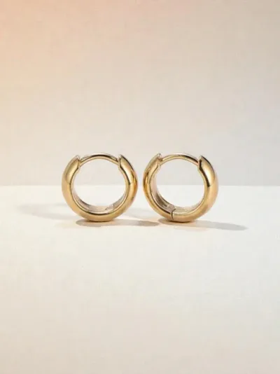 Argollas acero inoxidable diseño circular #COLOR DORADO