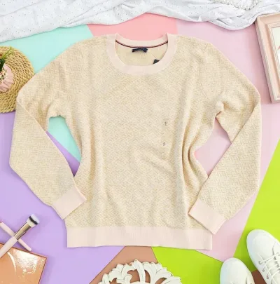 Suéter Tommy Hilfiger para dama color rosa y dorado