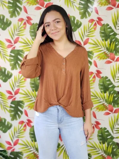 Blusa EYM para dama terracota