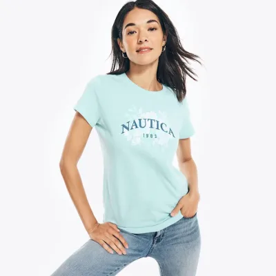 Camiseta Nautica para dama color celeste