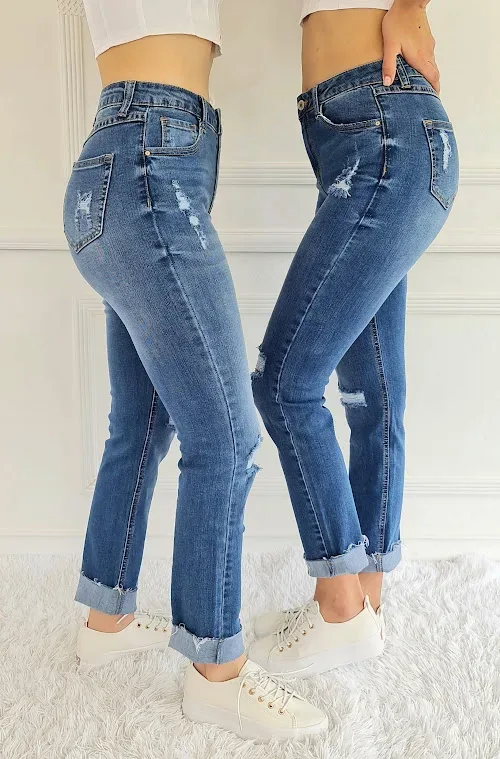 Jeans para dama high rise IH8909HR color azul