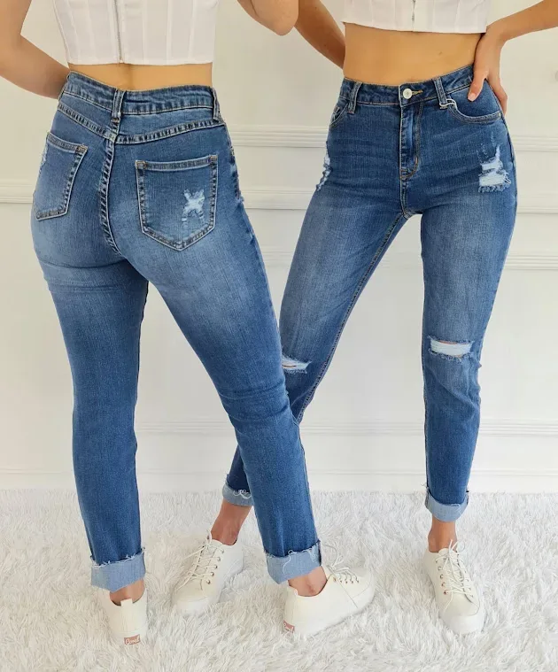 Jeans para dama high rise IH8909HR color azul
