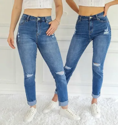 Jeans para dama high rise IH8909HR color azul