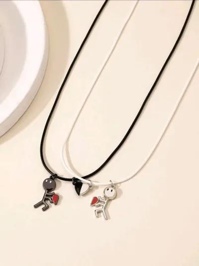 Set de collares para dama color blanco y negro