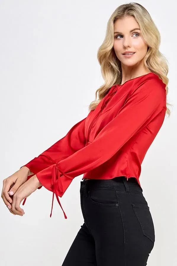 Blusa para dama manga corta color rojo