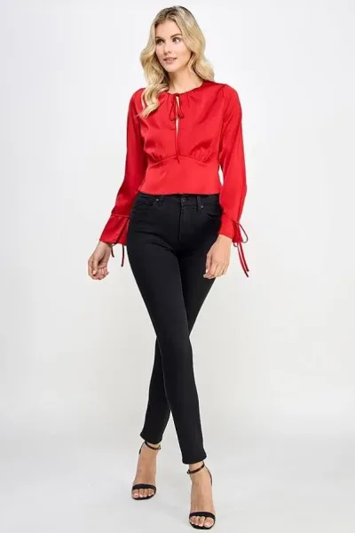 Blusa para dama manga corta color rojo