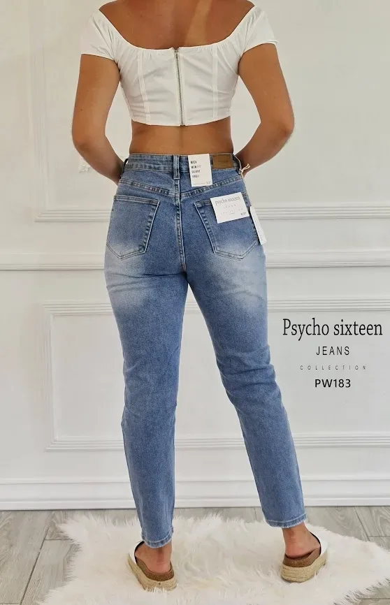 Mom Jeans Psycho Sixteen para dama PW183 color mezclilla