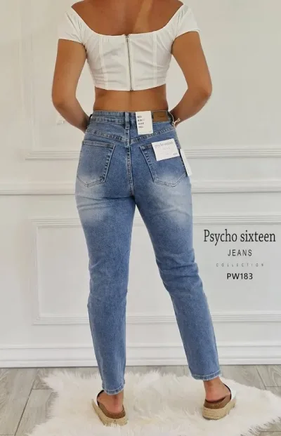 Mom Jeans Psycho Sixteen para dama PW183 color mezclilla