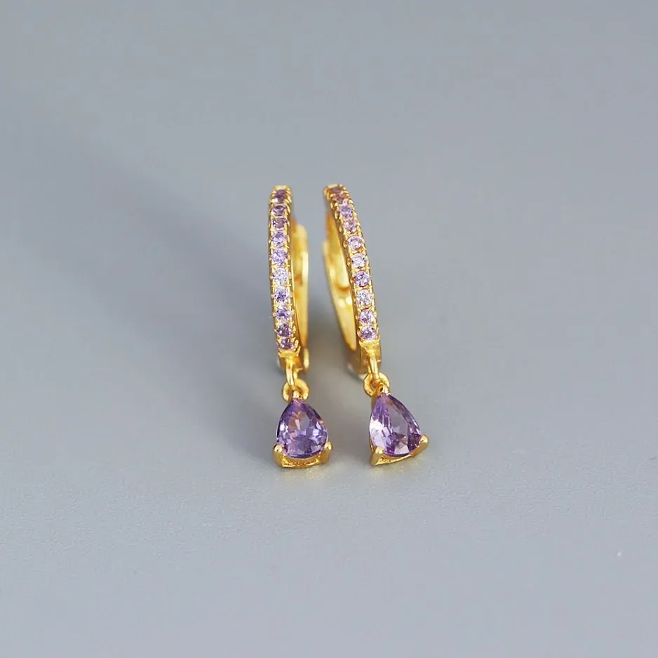Aretes de plata con imitación de diamante para dama