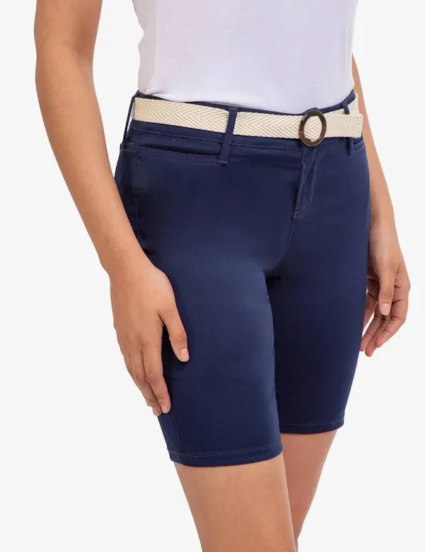 Short U.S Polo para dama azul  con faja