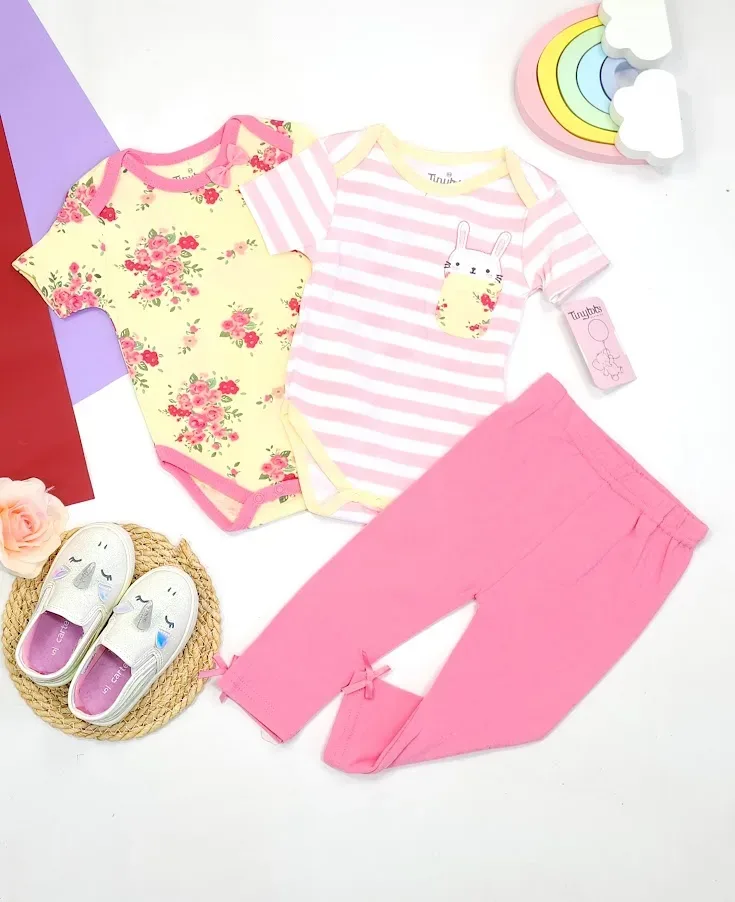 Conjunto para niña tonos rosados