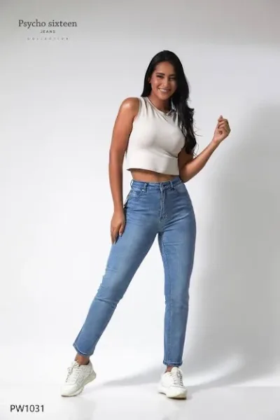 Jeans PSYCHO SIXTEEN para dama Straight Super high rise PW1031