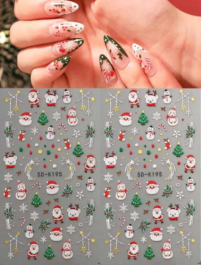 2 piezas de pegatinas navideñas