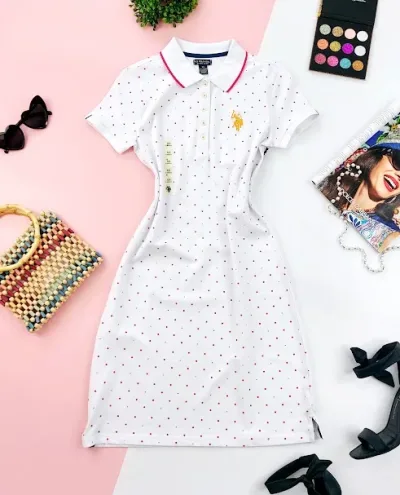 Vestido U.S.Polo ASSN para dama diseño de lunares