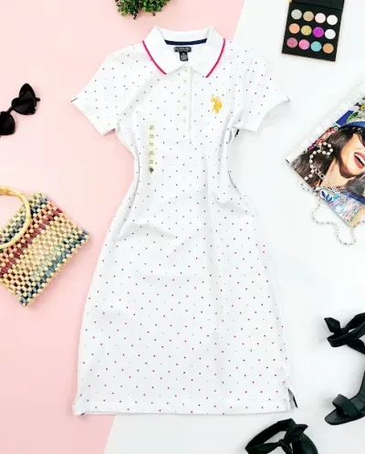 Vestido U.S.Polo ASSN para dama diseño de lunares