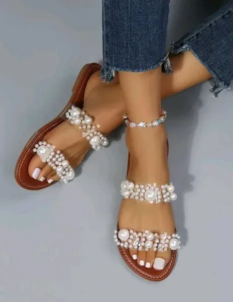 Sandalias para dama color blanco