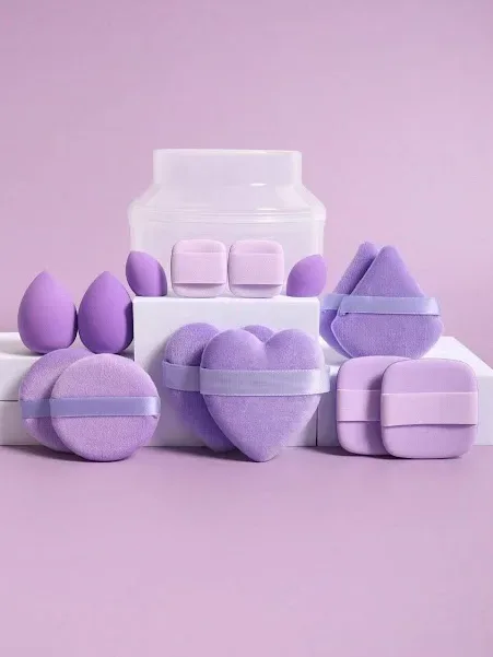 Set de esponjas para maquillaje color morado