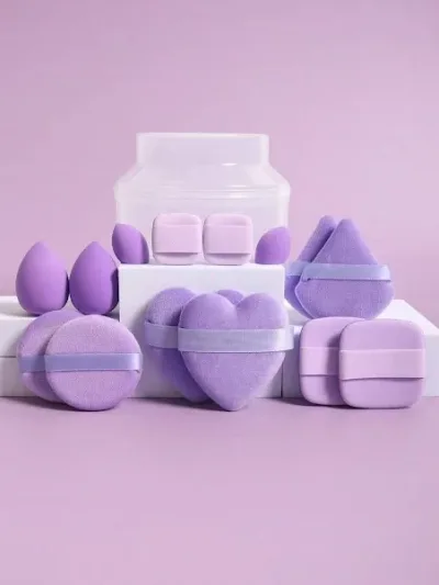 Set de esponjas para maquillaje color morado