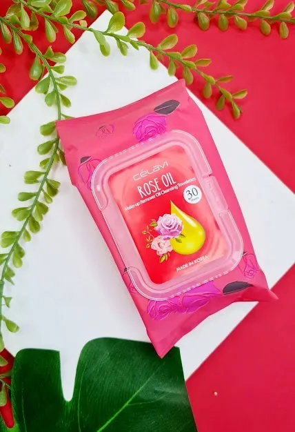 Toallitas limpiadoras desmaquillantes aceite de rosas Célavi
