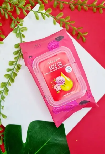 Toallitas limpiadoras desmaquillantes aceite de rosas Célavi
