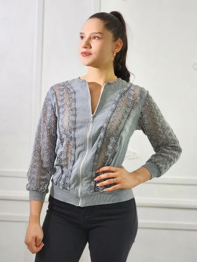 Abrigo Cotton Natural para dama color gris