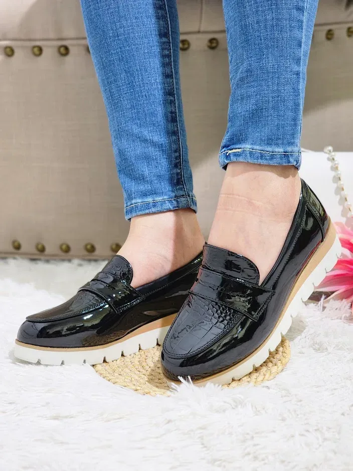 Zapatos para dama Elena Black Pat