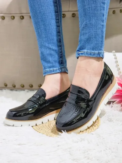 Zapatos para dama Elena Black Pat