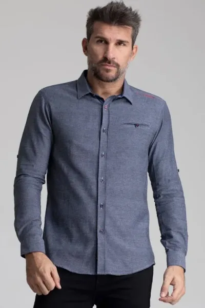 Camisa Hummer para caballero color azul oscuro