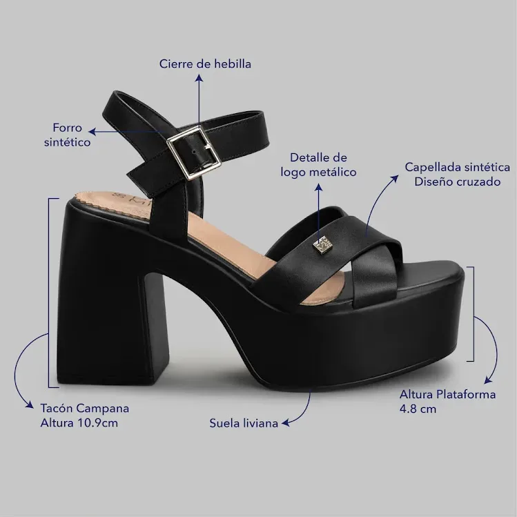 Sandalias Promise Onda Black para dama