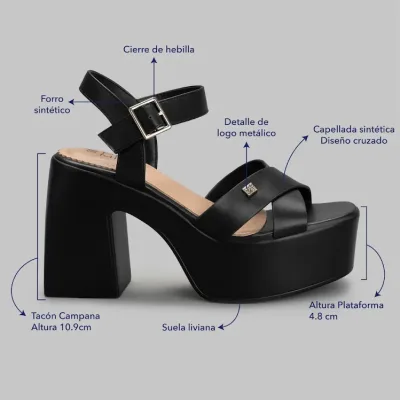 Sandalias Promise Onda Black para dama