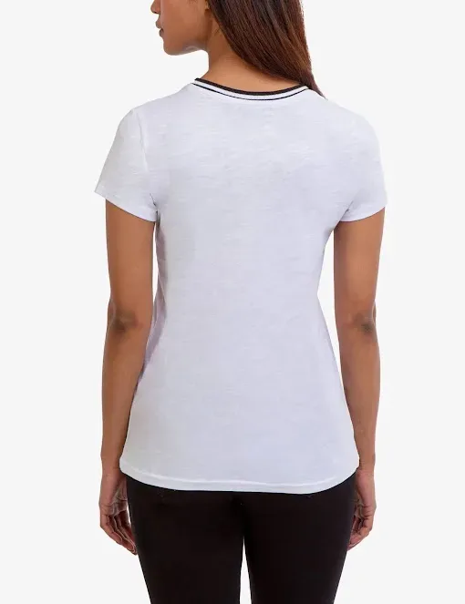 Camiseta U.S Polo para dama color blanco cuello redondo