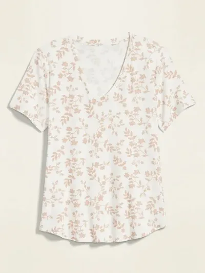 Camiseta Old Navy para dama estampado de flores color beige