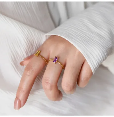 Anillo para dama de acero de titanio