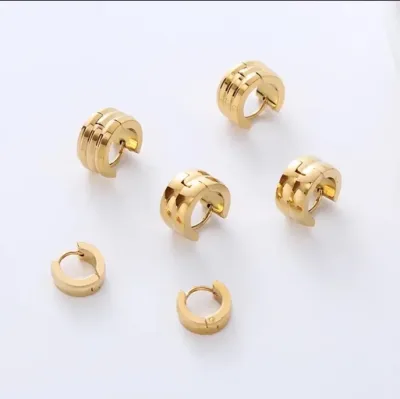 Argollas acero inoxidable para dama  color dorado