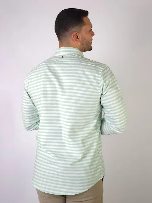 Camisa Hummer para caballero diseño rayas verde