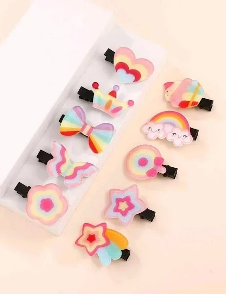 10 piezas de pinzas para cabello multicolor