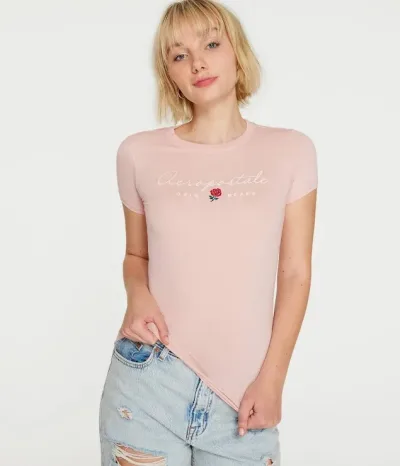 Camiseta Aereopostal para dama color palo rosa