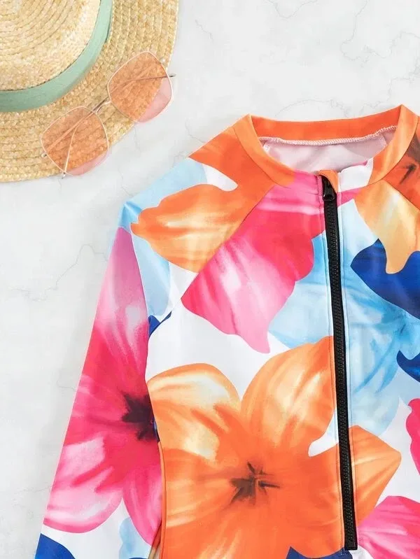 Vestido de baño para dama diseño estampado tropical
