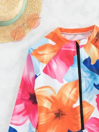Vestido de baño para dama diseño estampado tropical