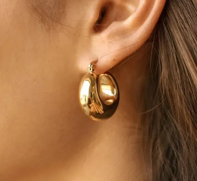 Argollas acero inoxidable para dama