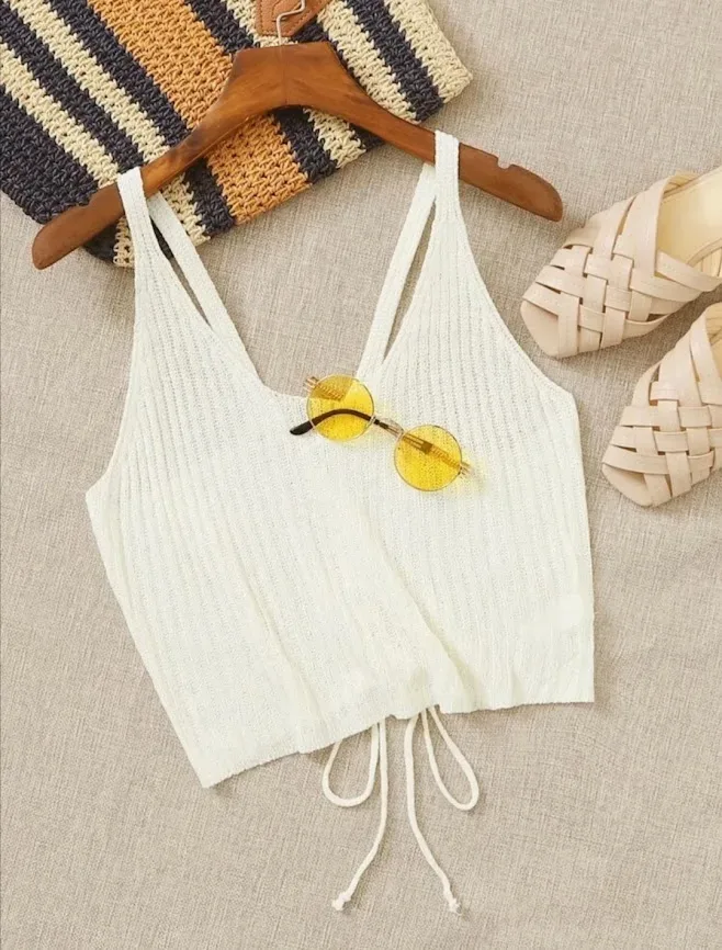 Crop Top para dama color blanco hueso